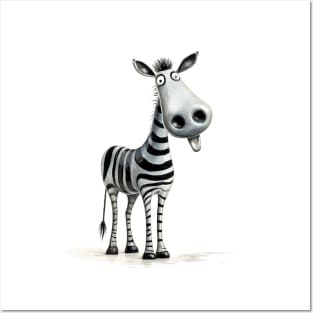 Funny Cartoon Zebra Posters and Art